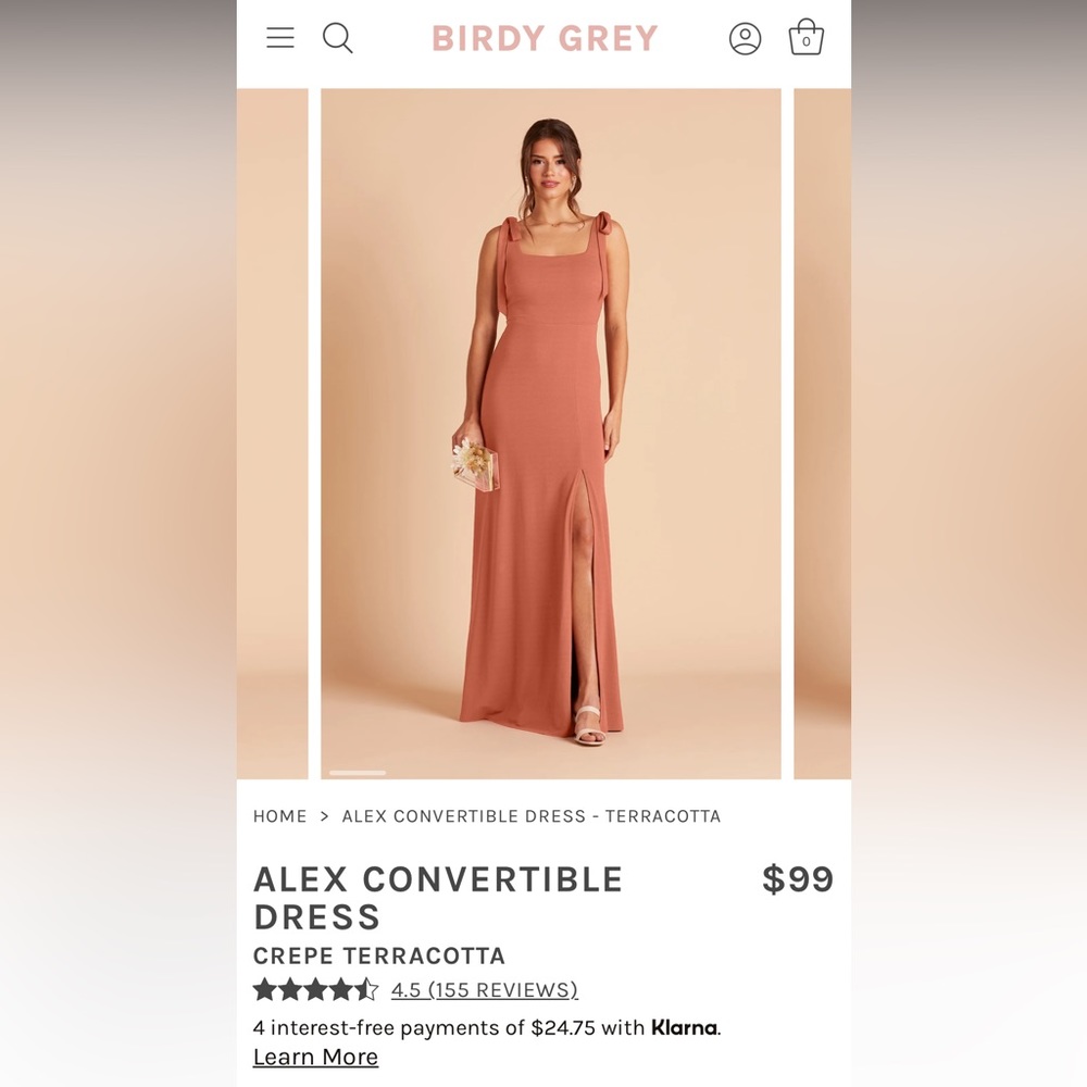 Birdy grey dress, size medium in color terracotta.